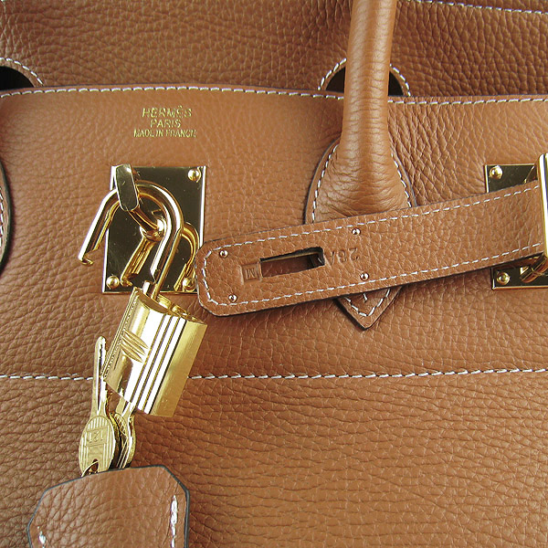Cheap Hermes Birkin 42cm Replica Togo Leather Bag Light Coffee 62642 - Click Image to Close